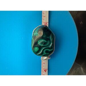 Sterling Silver and Malachite Pendant 22 grams